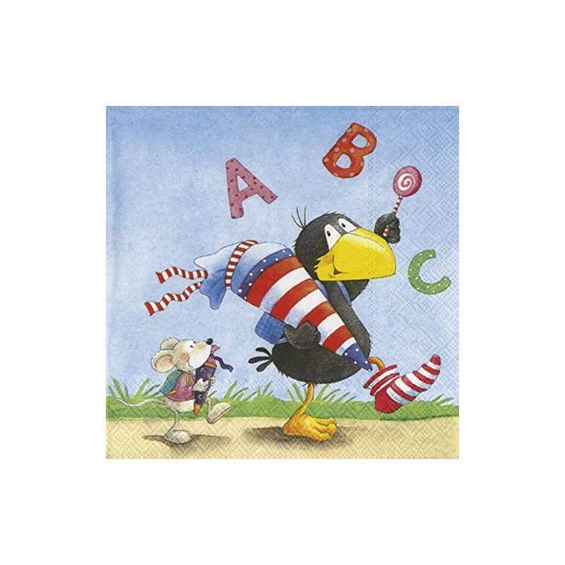 FVLFIL Raven Sock ABC Napkins Pack of 20, Her Rickert-online
