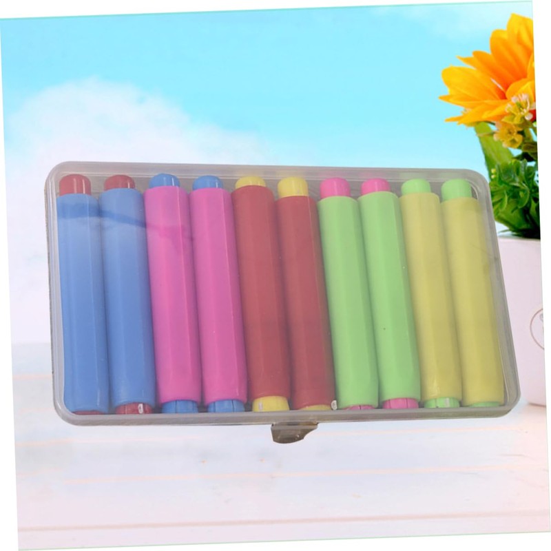 Ciieeo 10pcs Girl Chalk Holders Tasteless Chalk Storage with Box