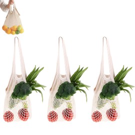 JazRvr Netzbeutel Set, 3 Stück Netztaschen für Einkauf und Strand, 36 x 60 cm, Wiederverwendbare Tragetaschen für Frauen, Sandspielzeug Tasche