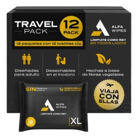 Toallitas Húmedas Alfa Wipes Desechable 12pack Con 12pzs C/u