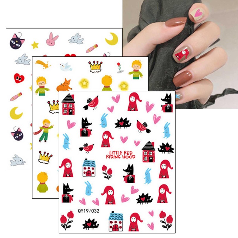 Nagelsticker Kleines Mädchen, 20 Blatt Selbstklebend Nagelaufkleber Nail Art Sticker
