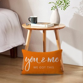 ULOVE LOVE YOURSELF You & Me We Got This Lumbar Throw Pillow Covers Farmhouse Decorative Pillow Cases 12 x 20 Inch for Sofa Bed Couch(Orange)