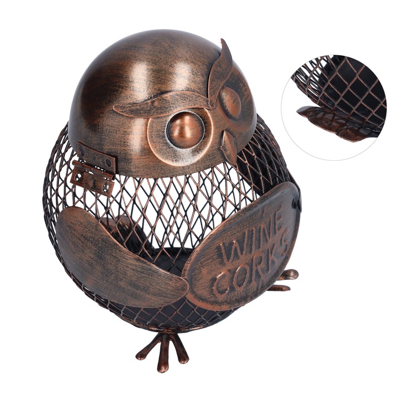 Art Wrought Iron Owl Storage Tank Metal Money Box Handicrafts