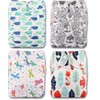 Littles and Bloomz Reusable Nappy, Standard Popper, 4 Nappies, FLP2-0409
