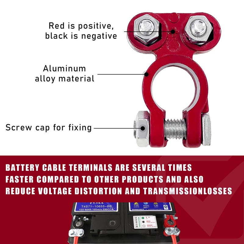 Dickno 2 PCS Battery Terminals Connector, Anti Corrosion Top Post