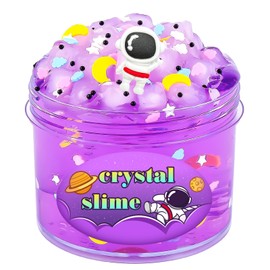 Prefilled Clear Slime Pack, Mess Free, Non Sticky, Crystal Slime Toy for Kids, Easter Basket Fillers, Goodie Bag Stuffers, Kids Party Favors and Stress Relief Toy (Purple)