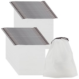 MAHIONG 50 Pcs 30x35cm Travel Shoe Bags, Large Clear Plastic Shoe Storage Bags with Drawstring, Waterproof Shoe Bag Organizer Pouch for Travel Storage Dust Proof Bag