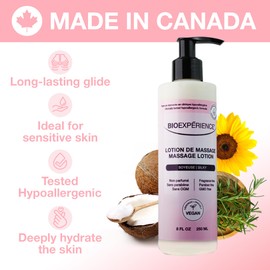 BioExperience - Unwind with Unscented Massage Lotion - Feel Like a Professional with this Long-Lasting - Hypoallergenic - Soothe Aching Muscles - Vegan Paraben-Free - 8oz Bottle