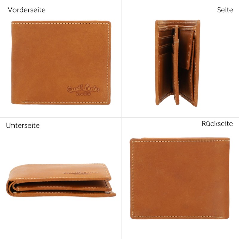 Gusti Leder Foster Men's Wallet, Genuine Leather Wallet with Coin