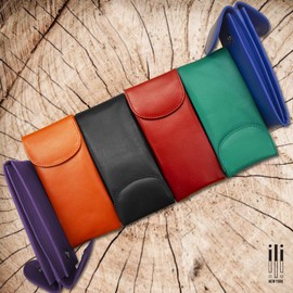 ILI Womens Leather Double Eyeglass Holder Case