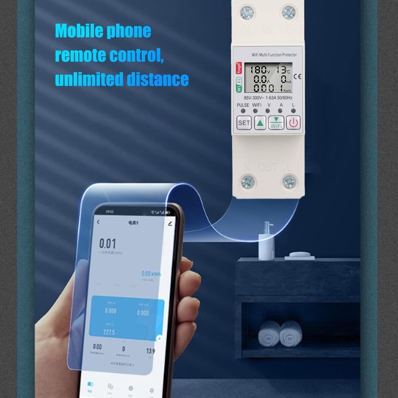 Interruptor de Medidor de Potencia Inteligente WiFi, Disyuntor de Energía