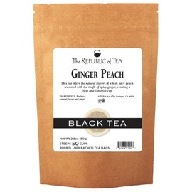 The Republic of Tea The Republic of Tea Ginger Peach Black Tea, 50 Tea Bag Refill, Premium Ingredients, Gourmet Longevity Tea