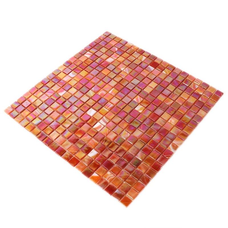 Mosaic Tiles Glass Mosaic Tiles Mother of Pearl Effect Red
