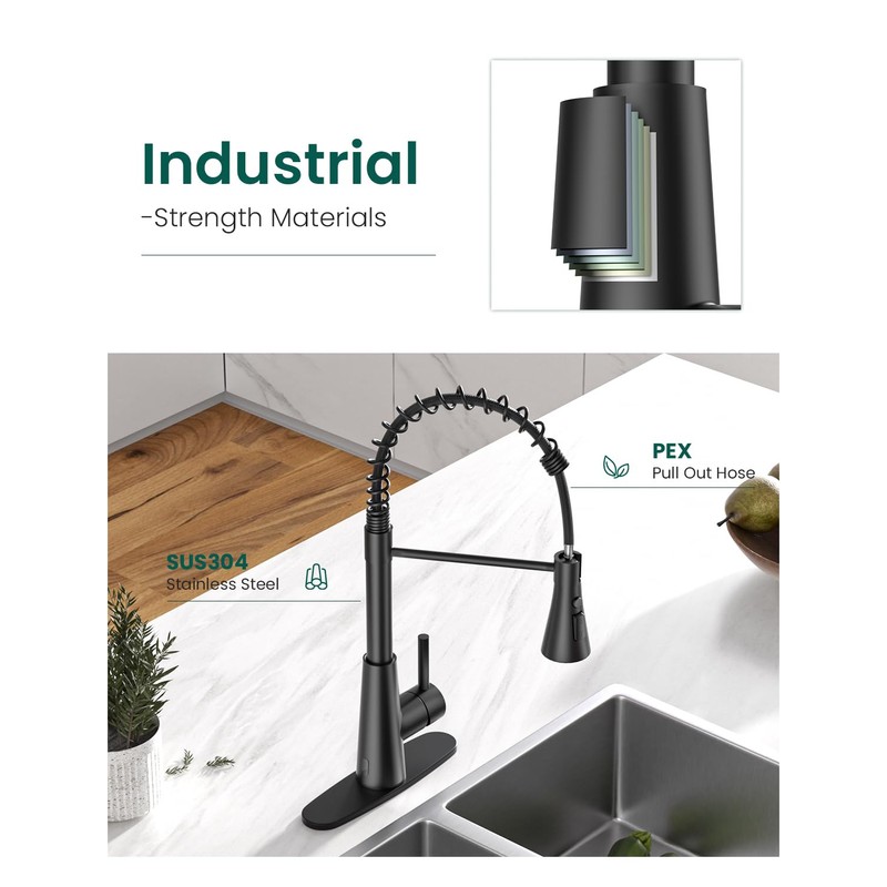 APPASO Pull Down Kitchen Faucet Touchless Black, Motion Sensor Activated