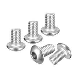 DTGN M4-0.7x6mm Button Head Socket Cap Screws - 50Pack - Good for Road Bicycle, Mountain Bike, Auto, Motorcycle - 304 Stainless Steel Whitewashed - Hex Drive Fasteners