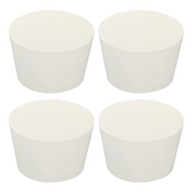 sourcing map 4 x Rubber Tapered Plugs 45 mm to 56 mm Solid Test Tubes Plugs White for Lab House