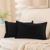JUSPURBET Black Decorative Velvet Throw Pillow Covers 16x24 inch Set