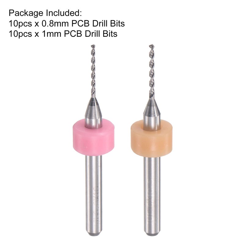 QUARKZMAN Micro Engraving PCB Drill Bit Set 0.8 mm 1