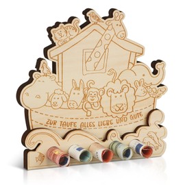 Giftota Christening Money Gift with Envelope, Noah's Ark Christening Gift Wood, Christening Gifts Boys, Christening Gifts for Girls, Money Gifts Packaging Christening