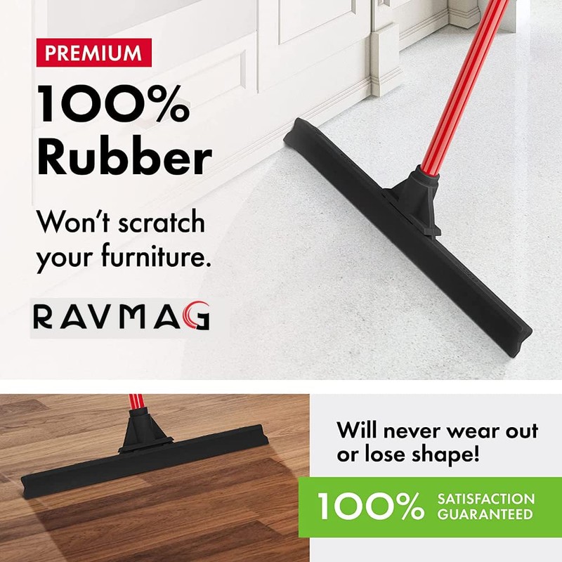 Heavy-Duty Floor Squeegee - Large 18" Wide Blade & 55"