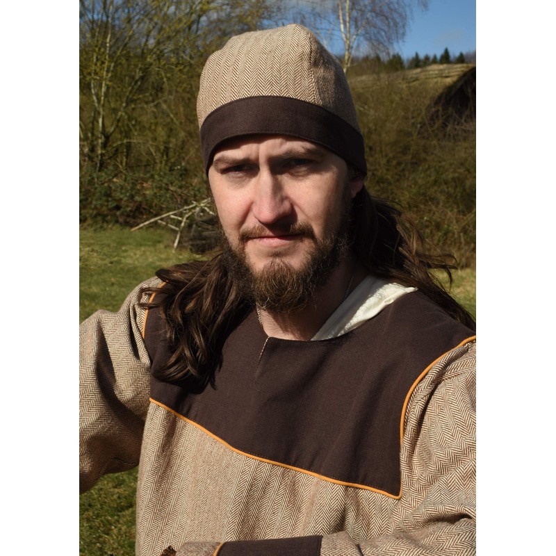 Battle-Merchant Viking Birka Cap with Herringbone Pattern - Medieval LARP