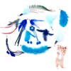 Pai Sence 12pcs Cat Feather Toys with Bells Blue for