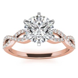 Luyona Twisting Infinity Moissanite Engagement Rings for Women, 1.0 CT Round Cut Moissanite Wedding Ring, Customize Name Engraving-R5