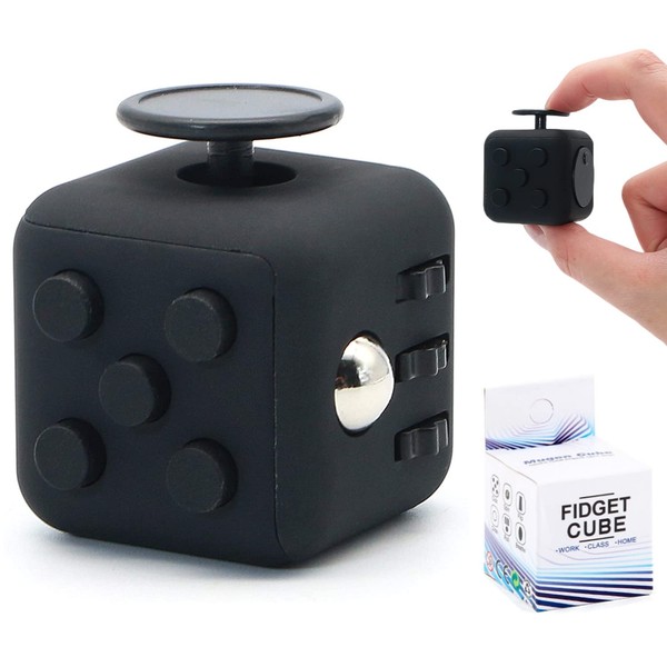 Steemjoey Fidget Toy Cube Toy Sensory Toy Stress Toy Anxiety Relief Toy Killing Time Finger Toy for Office Classroom Toy Gift - Black