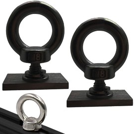 Pmsanzay 2 Pack M8 Heavy-Duty Full Stainless Steel Eye Bolt Eyelet, Kayak Track Mount Rail Tie Down Eyelet to Hold Your Bungee Cord or Ropes Anchoring, with Spring Washer Anchoring kit - No Track