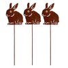 Garden Stake Easter Decoration Rabbit – Set of 3 Rust