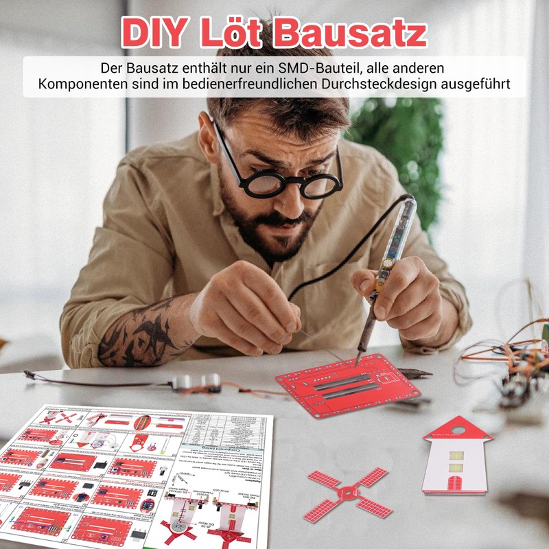 DIY Windmill Soldering Kit, ElektoLoter LED Windmill Electronic Construction Kit