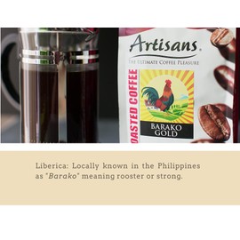 Artisans Philippine Coffee, Barako Gold Medium Roast Ground, 100 Liberica, 1.1 Pounds Bag, 17.6 ounces