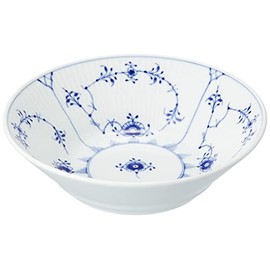 Royal Copenhagen 1016768 Blue Fluted Plain Deep Plate, 6.7 inches (17 cm)