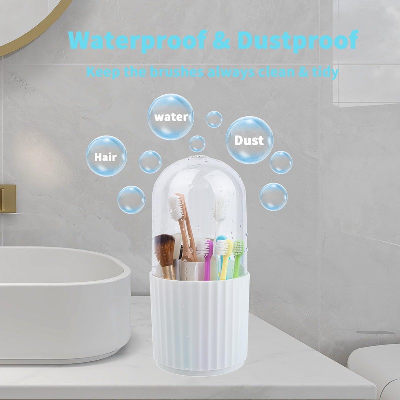 OOXYG Large Capacity Toothbrushes and Toothpaste Holders with Removable Lid,