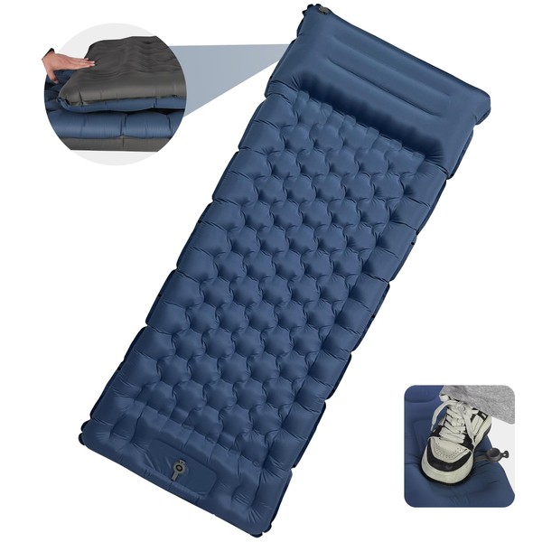 Camping Sleeping Pad, 50D Extra Thickness 4.7 Inch Inflatable Sleeping