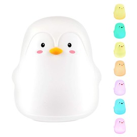 Soft Silicone Penguin Night Lights for Kids 7 Color LED Baby Night Light Touch Lamp Baby Shower Gift