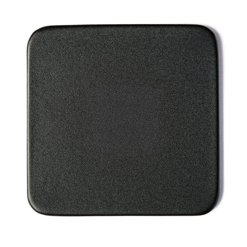 Dacasso Black Leatherette 4 Square Holder Coaster Set