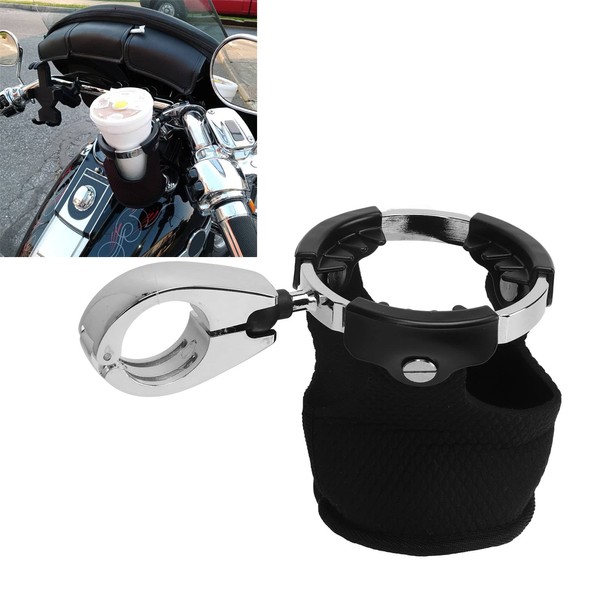 GOWENIC Portavasos para Manillar de Motocicleta, Portavasos de Cuero para