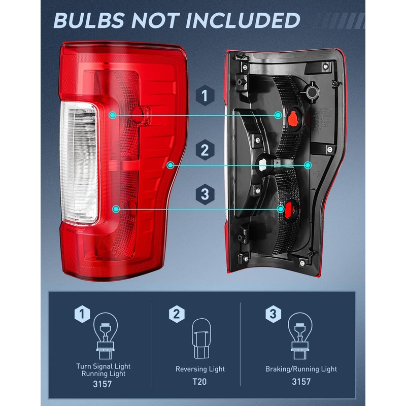 Nilight Taillight Assembly Compatible with 2017 2018 2019 Ford F250