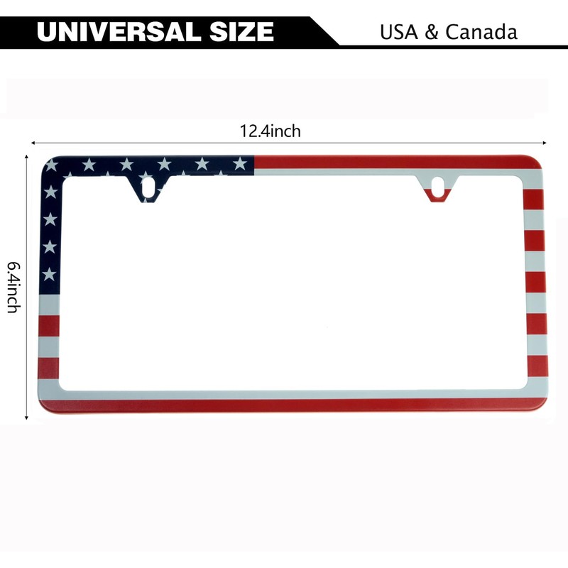 USA American Flag UV Resistant 2 Hole Slim Style Stainless