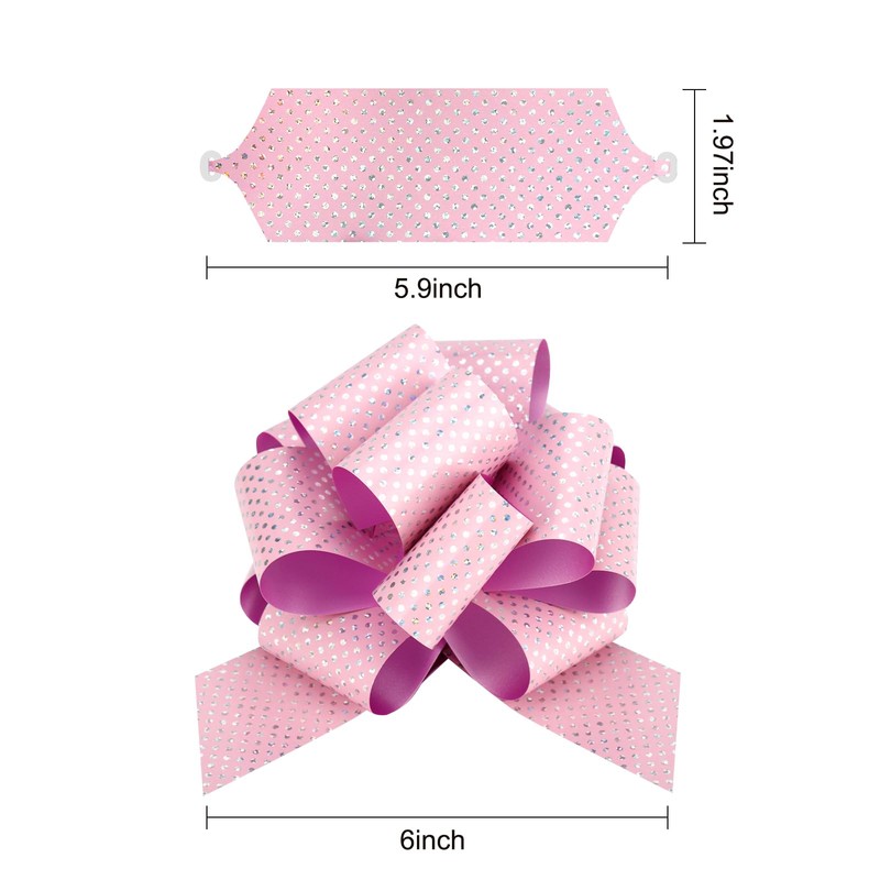 Sparkly Pull Bows for Gift Wrapping: 6 Inch Ribbon Gift