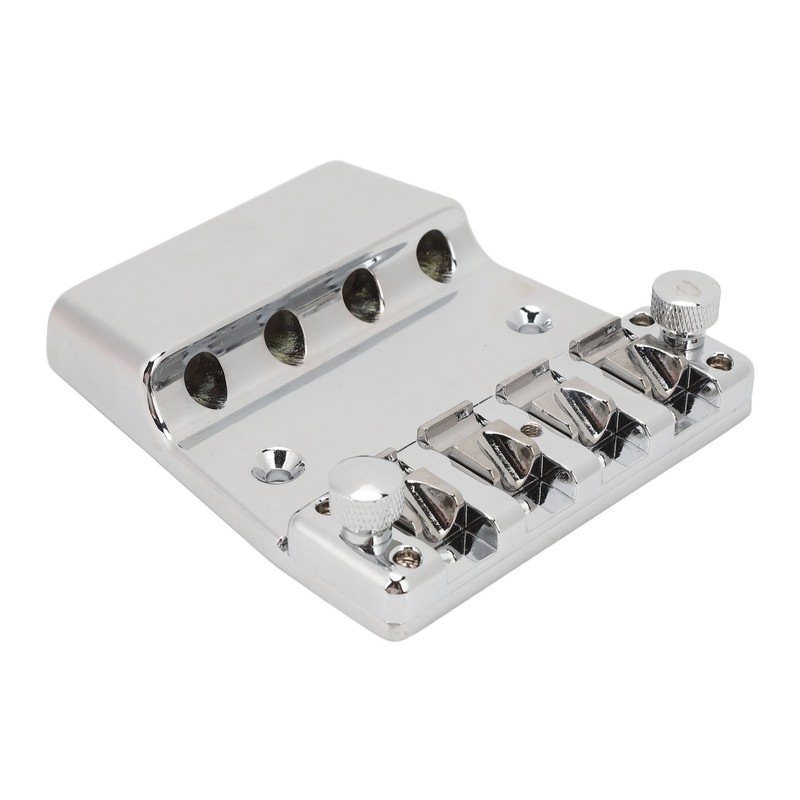 Electric Bass Bridge Replacement 4 Strings Height Adjustable Zinc Alloy