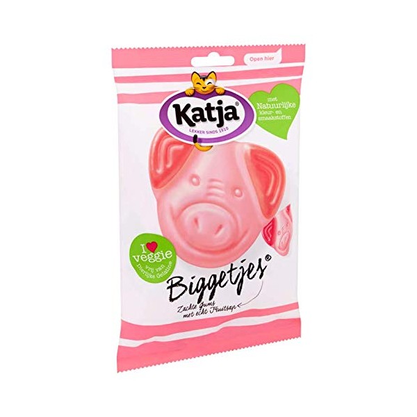 Katja / Katjes | Fruity Foam Vegatarian Candy | Piglets - Biggetjes | 10.5oz (300 gram) [1 Bag]