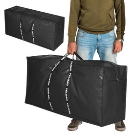 66 Gallon Extra Large Storage Bags 2 Pack – Black XXL Heavy Duty Waterproof Moving Tote Bags for College Dorm, Travel, Clothes & Bedding Foldable Zippered Duffle with Handles