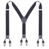 GUCHOL Mens Suspenders with Strong Metal 6 Clips Adjustable Elastic