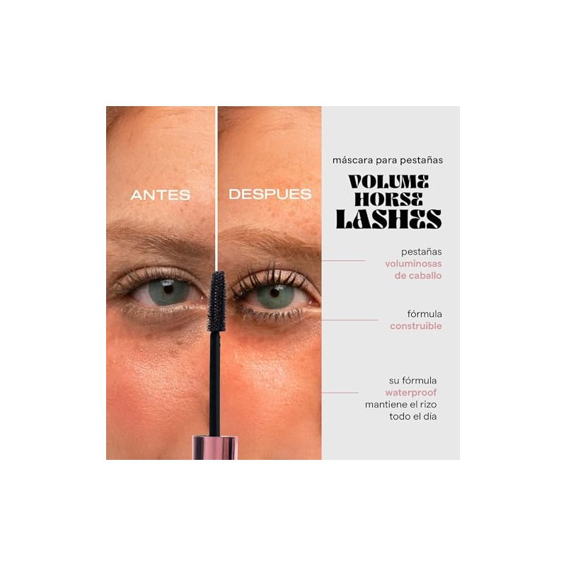 Sarelly Máscara waterproof HORSE LASHES BLACK Máscara de Pestañas Voluminizadora