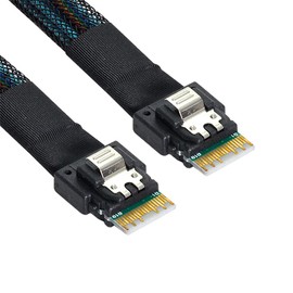 NFHK PCI-E Slimline SAS 4.0 SFF-8654 4i 38pin Host to SFF-8654 Slim SAS Target Cable 50cm