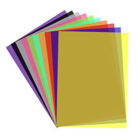 10 Colour Correction Window Film, Colour Films Gel Colour Filter Film, 10 Colours Transparent Colour Films, Gel Filter Film, Colour Films for Headlights, Film Heat Resistant for Lamps, Photo Studio,
