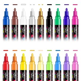 Hollir Tiger Acrylic Paint Pens Set Water Based Album Art Painting Graffiti Paint Marker for Glass DIY Rock Paper Ceramic Plastic