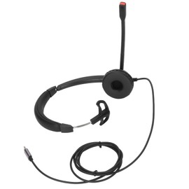 Telephone Headset Monaural Customer Service Headphones with Mic for Call Center Telemarketing